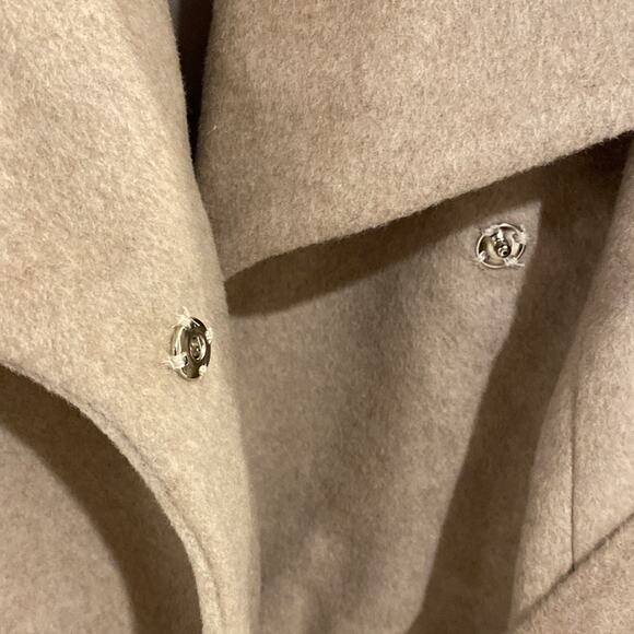 NEW Size 14 Cole Haan Belted Wrap Coat Bone missing belt - Picture 7 of 12